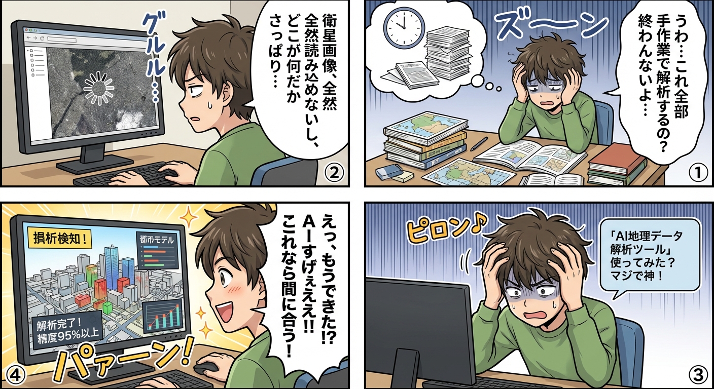 AIが変える地理データの未来:2026年、衛星画像解析から都市計画まで劇的に進化する空間情報活用の最前線