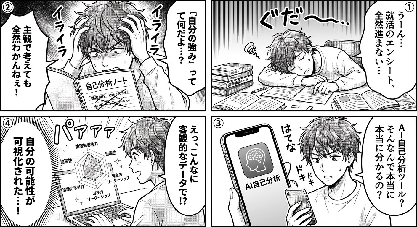 2026年最新版｜AI自己分析ツールおすすめ15選と転職・就活での効果的な活用法 マンガ解説