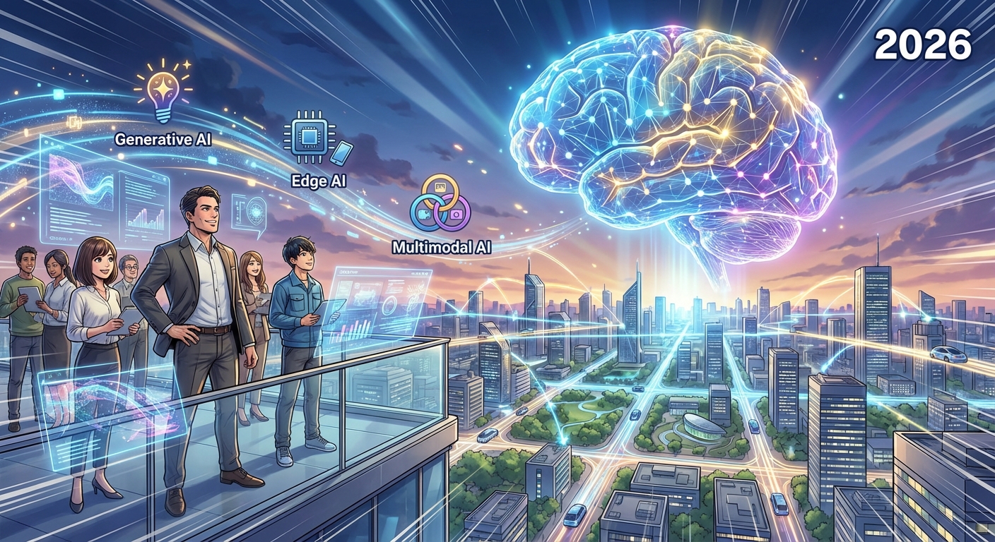 2026年AIトレンド完全予測|ビジネス・生活を激変させる10大技術と実装ロードマップ