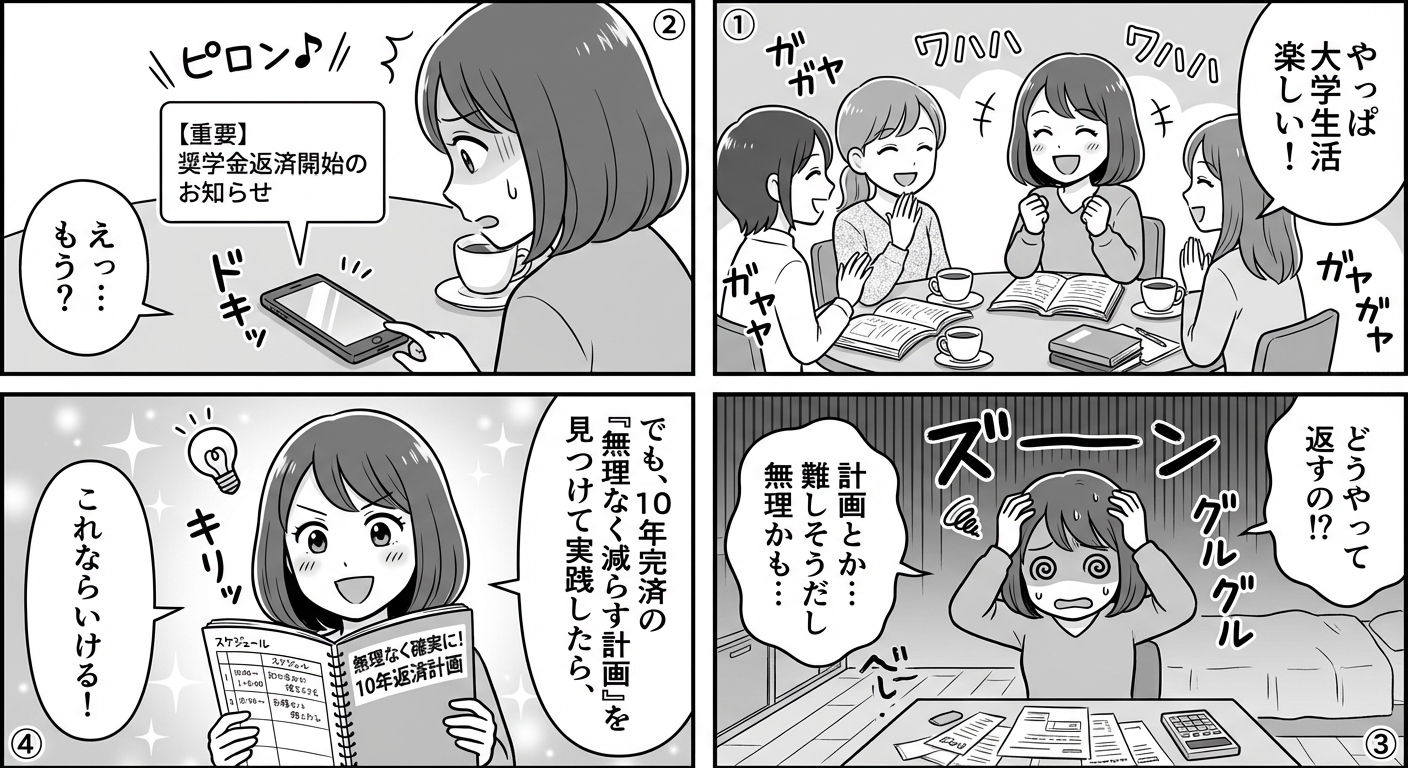 奨学金返済を10年で完済した私が実践した無理なく確実に減らす返済計画の立て方 マンガ解説