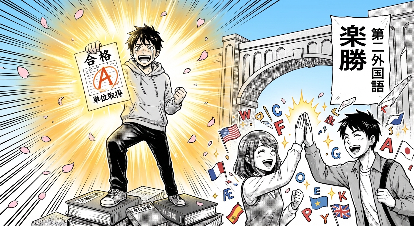 【2026年版】第二外国語で楽に単位を取る方法完全ガイド|言語選びから試験対策まで現役大学生が徹底解説