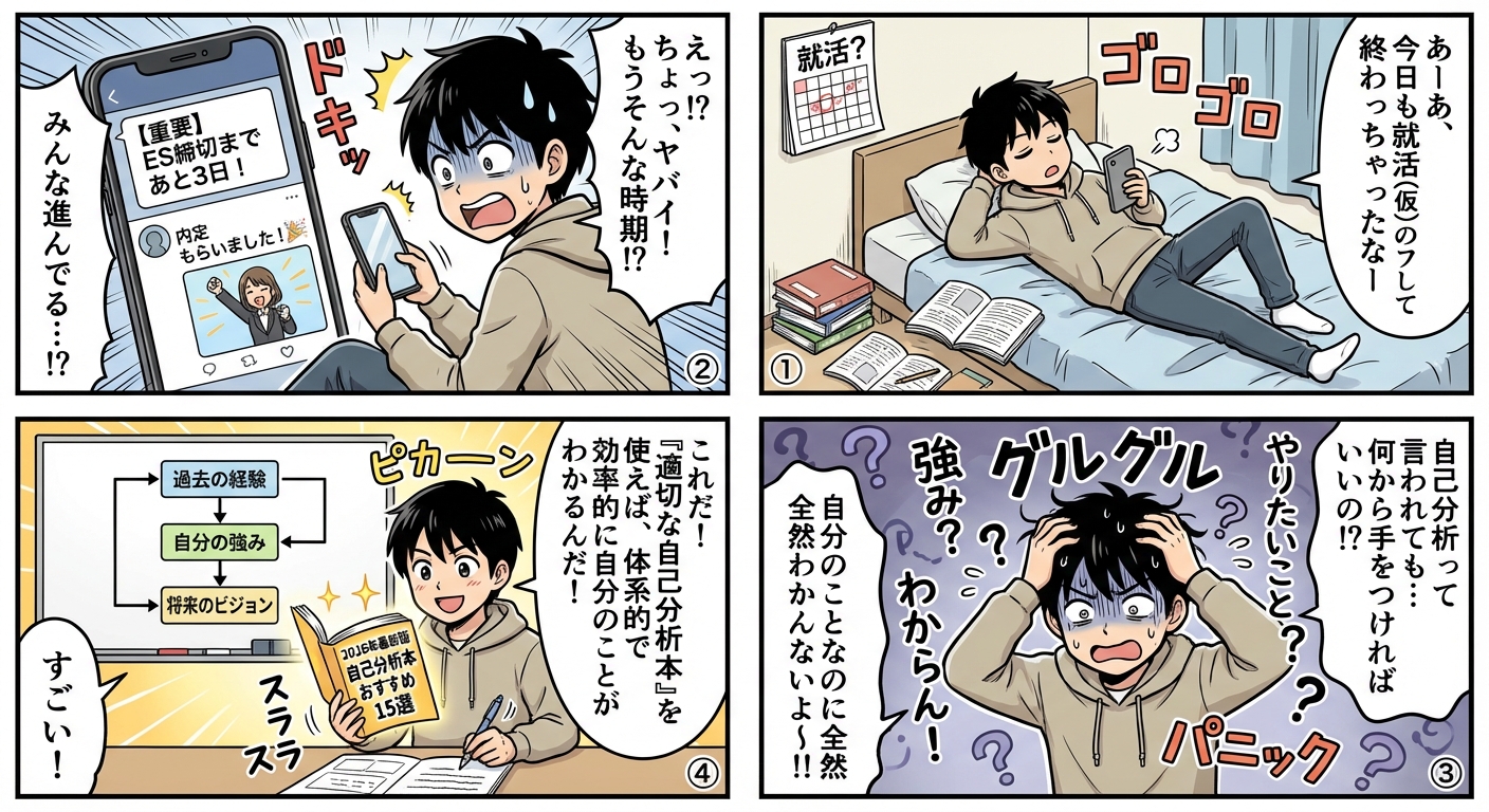 【2026年最新版】自己分析本おすすめ15選|就活・転職・キャリア形成に本当に役立つ良書を目的別に厳選 マンガ解説