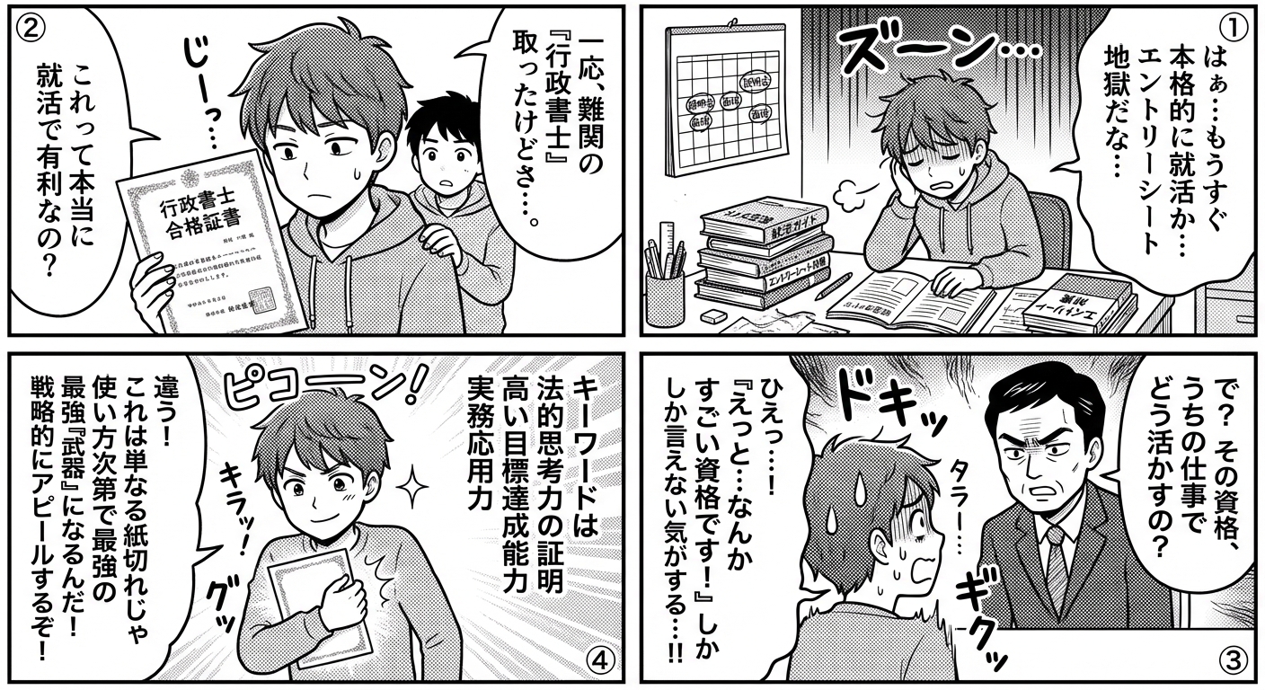 行政書士資格は就活で本当に有利?企業が評価する3つのポイントと内定獲得率を上げる活用法