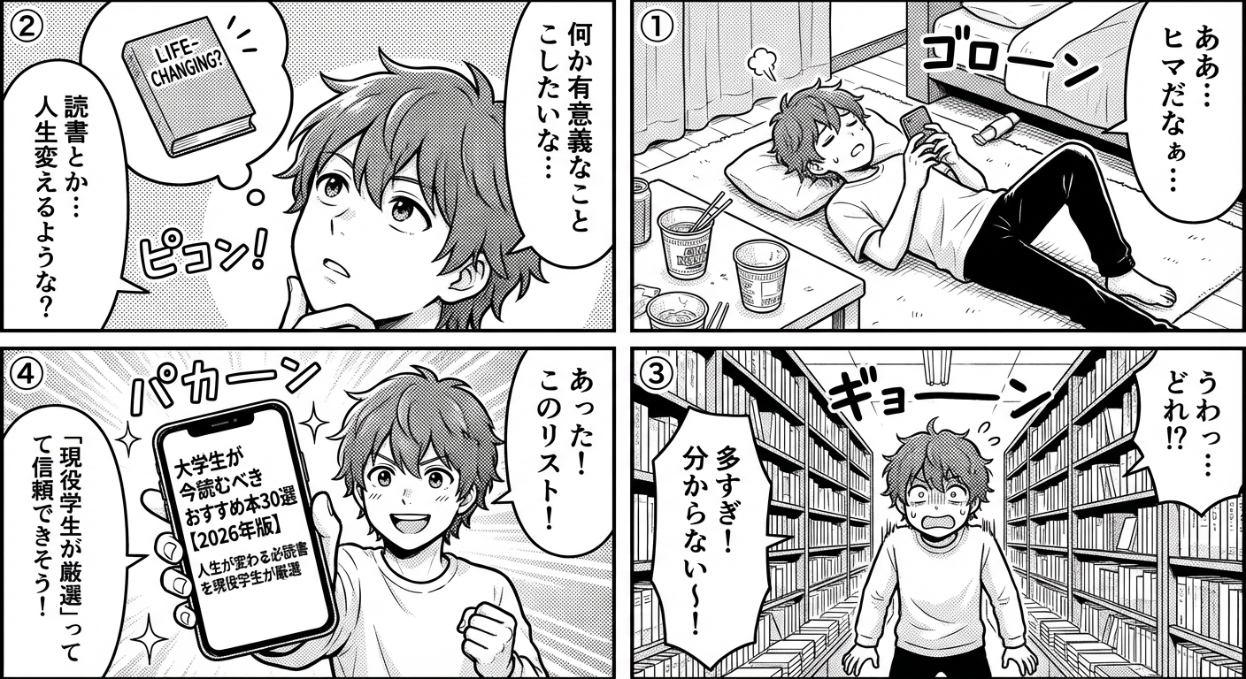 大学生が今読むべきおすすめ本30選【2026年版】人生が変わる必読書を現役学生が厳選 マンガ解説