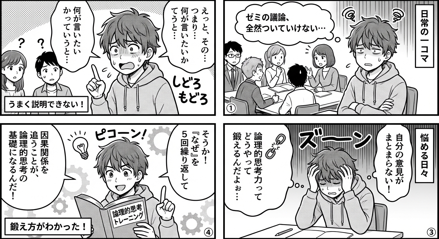 論理的思考力を劇的に高める7つの実践トレーニング法｜ビジネスで差がつく鍛え方完全ガイド マンガ解説