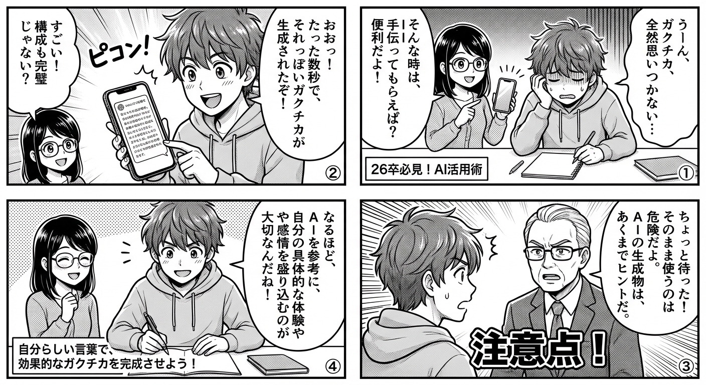 2026年卒必見!AIでガクチカを効果的に生成する方法と注意点