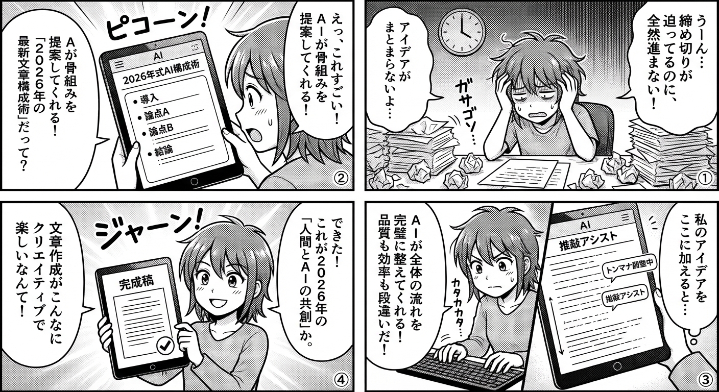 AIが変える2026年の文章構成術:効率化と品質向上の最新手法