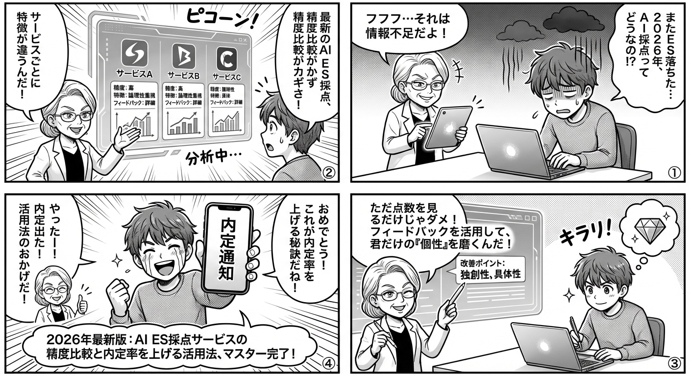 2026年最新版:AI ES採点サービスの精度比較と内定率を上げる活用法