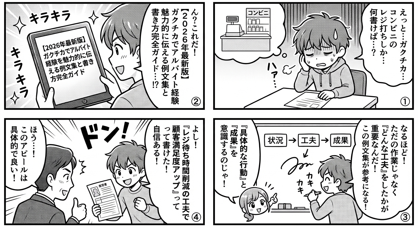 【2026年最新版】ガクチカでアルバイト経験を魅力的に伝える例文集と書き方完全ガイド