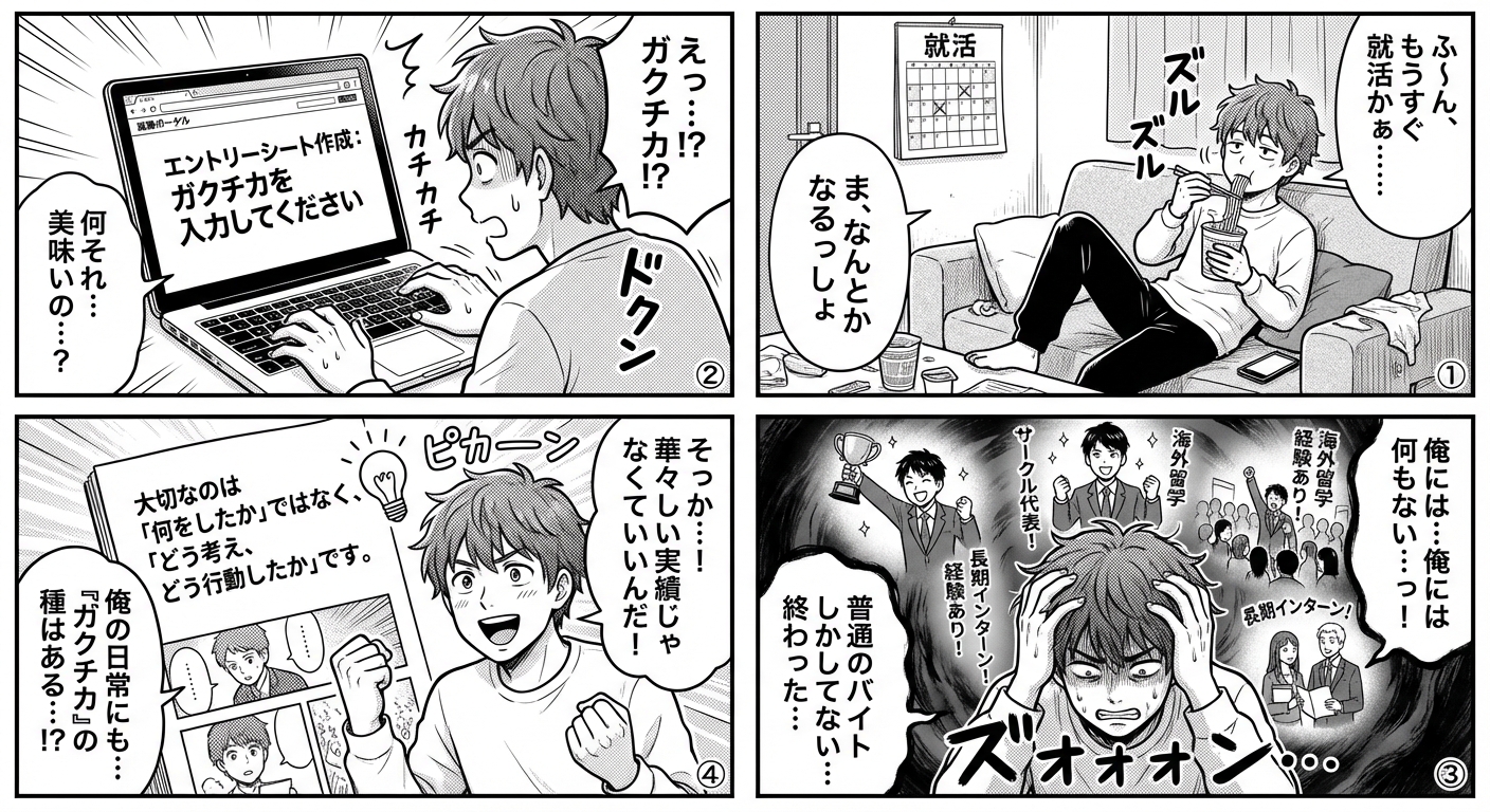 【2026年最新】ガクチカが見つからない学生必見！効果的な見つけ方と内定獲得者の例文15選