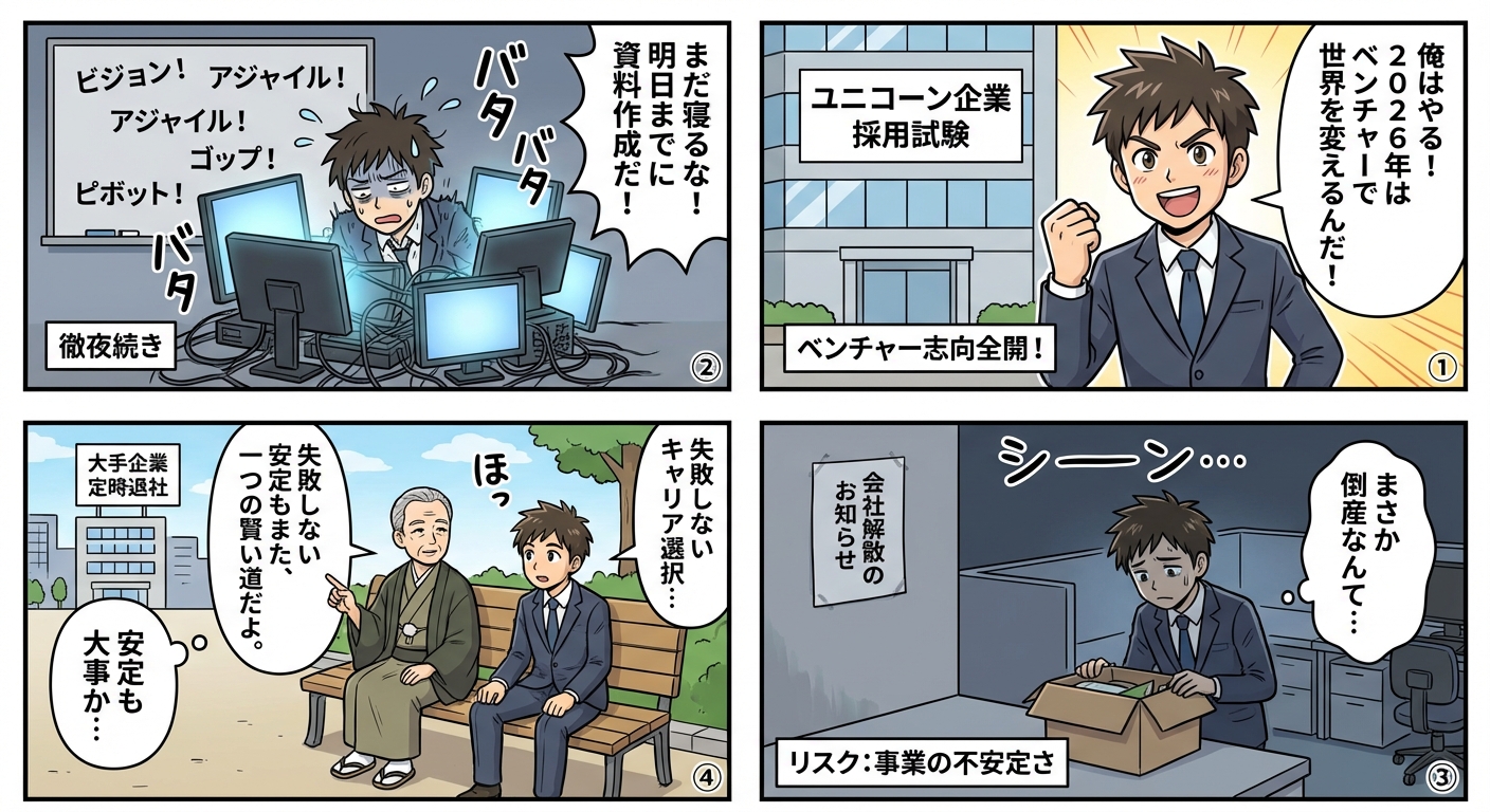 ベンチャー志向のデメリット完全解説2026年版|失敗しないキャリア選択