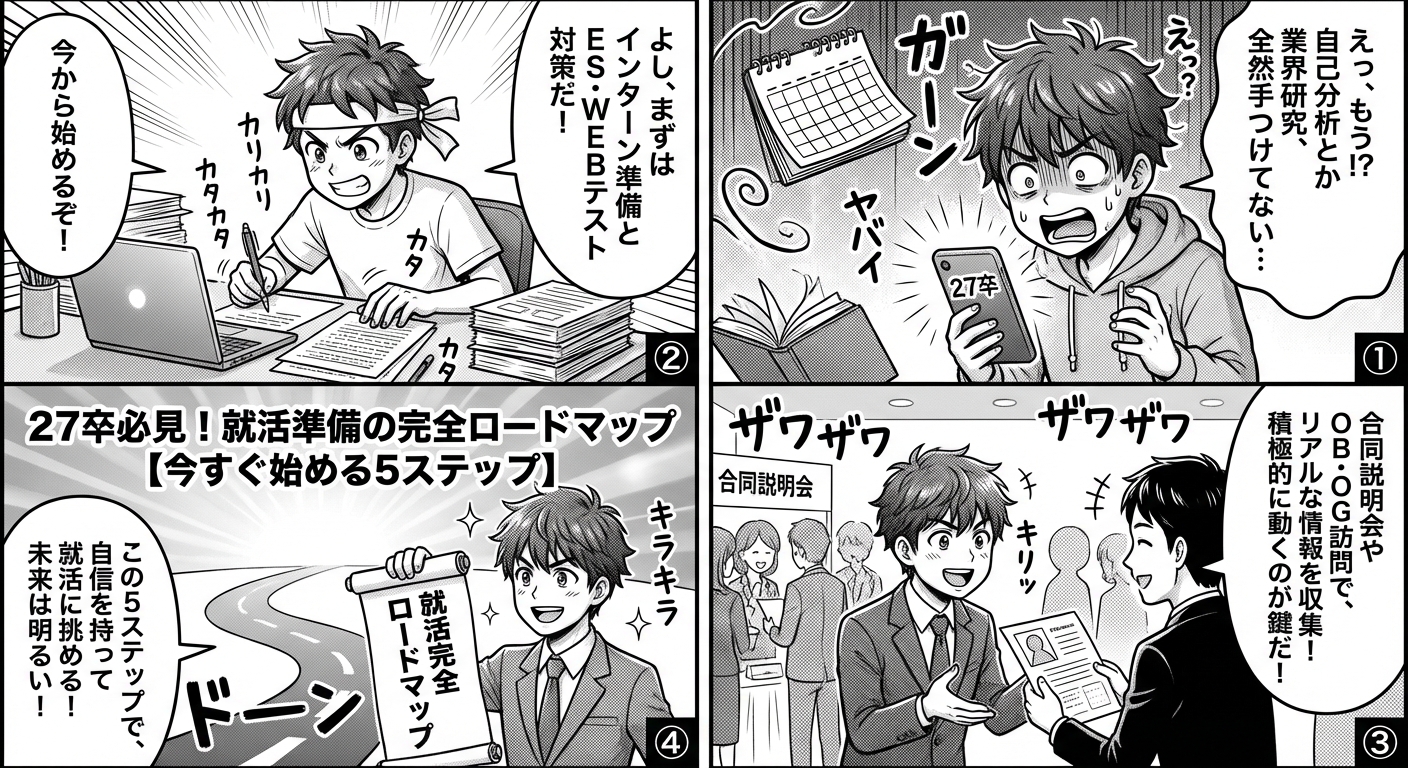 27卒必見！就活準備の完全ロードマップ【今すぐ始める5ステップ】