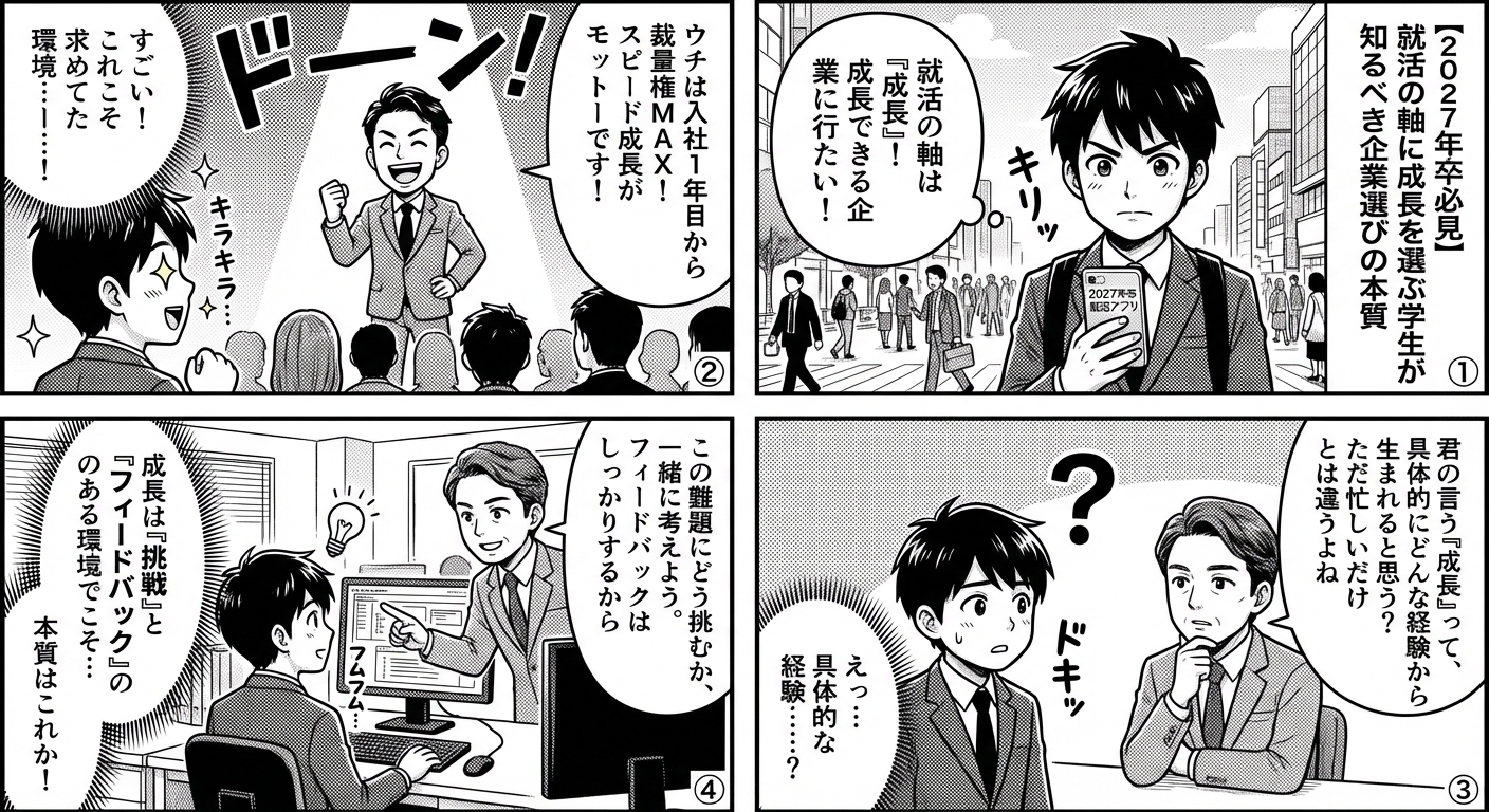 【2027年卒必見】就活の軸に成長を選ぶ学生が知るべき企業選びの本質