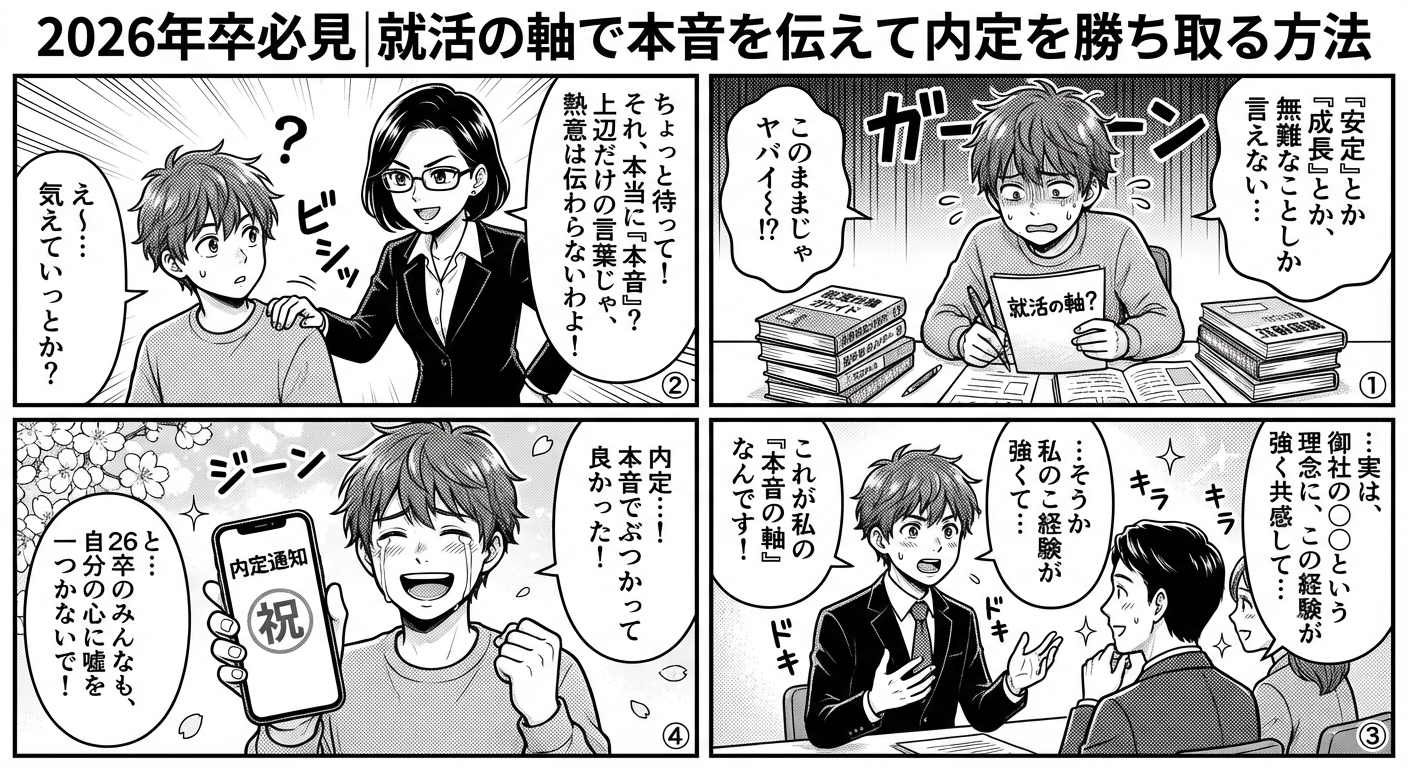 2026年卒必見|就活の軸で本音を伝えて内定を勝ち取る方法