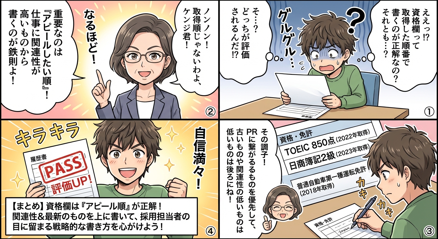 履歴書の資格欄は取得順が正解?評価される正しい書き方完全ガイド