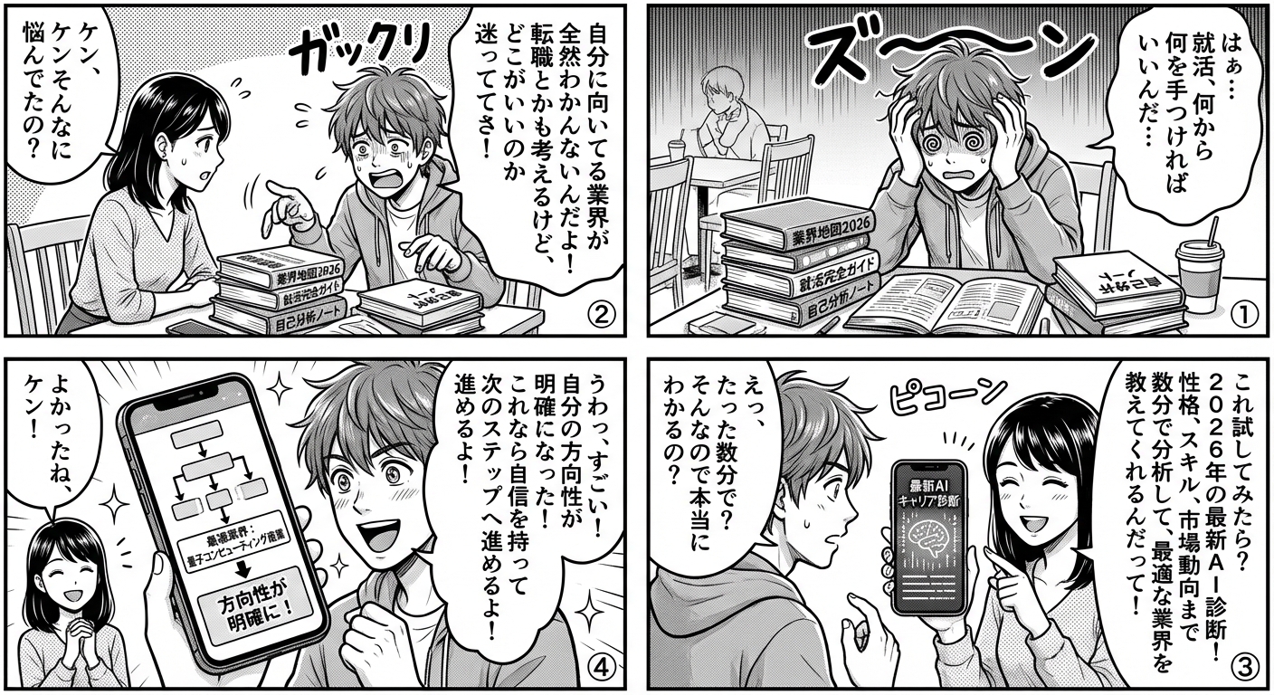【2026年最新版】あなたに最適な業界が3分でわかる!AIキャリア適性診断の決定版