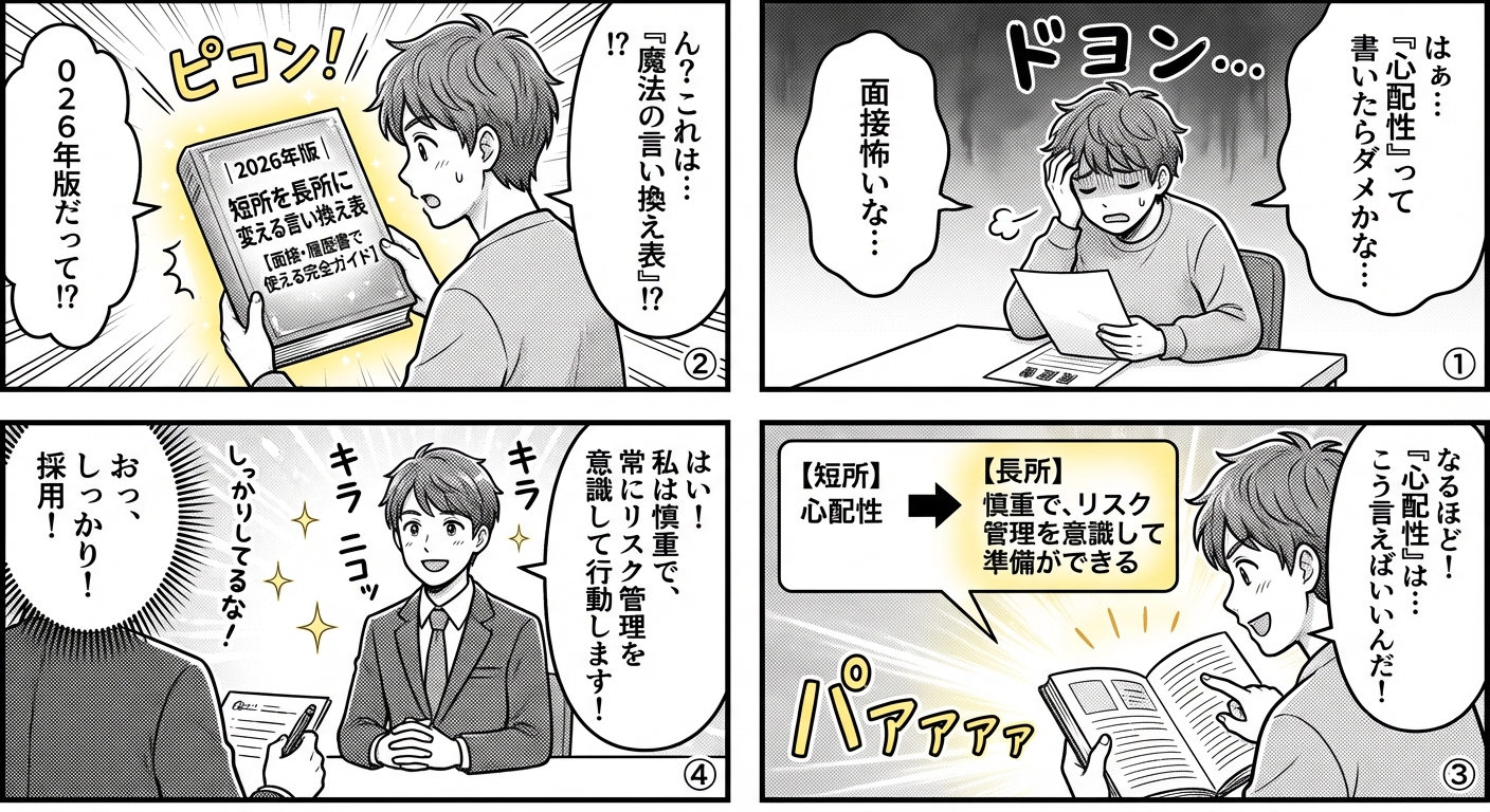 2026年版|短所を長所に変える言い換え表【面接・履歴書で使える完全ガイド】