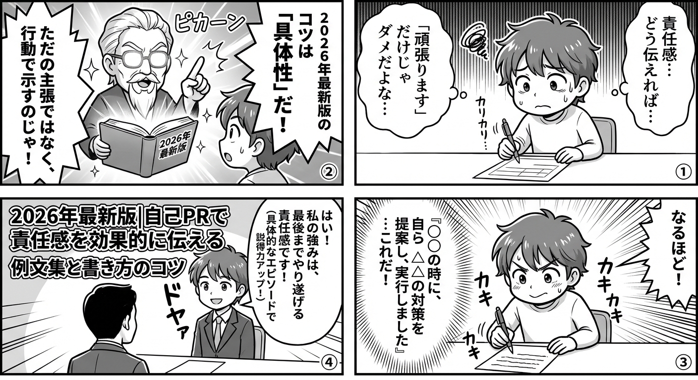 2026年最新版|自己PRで責任感を効果的に伝える例文集と書き方のコツ