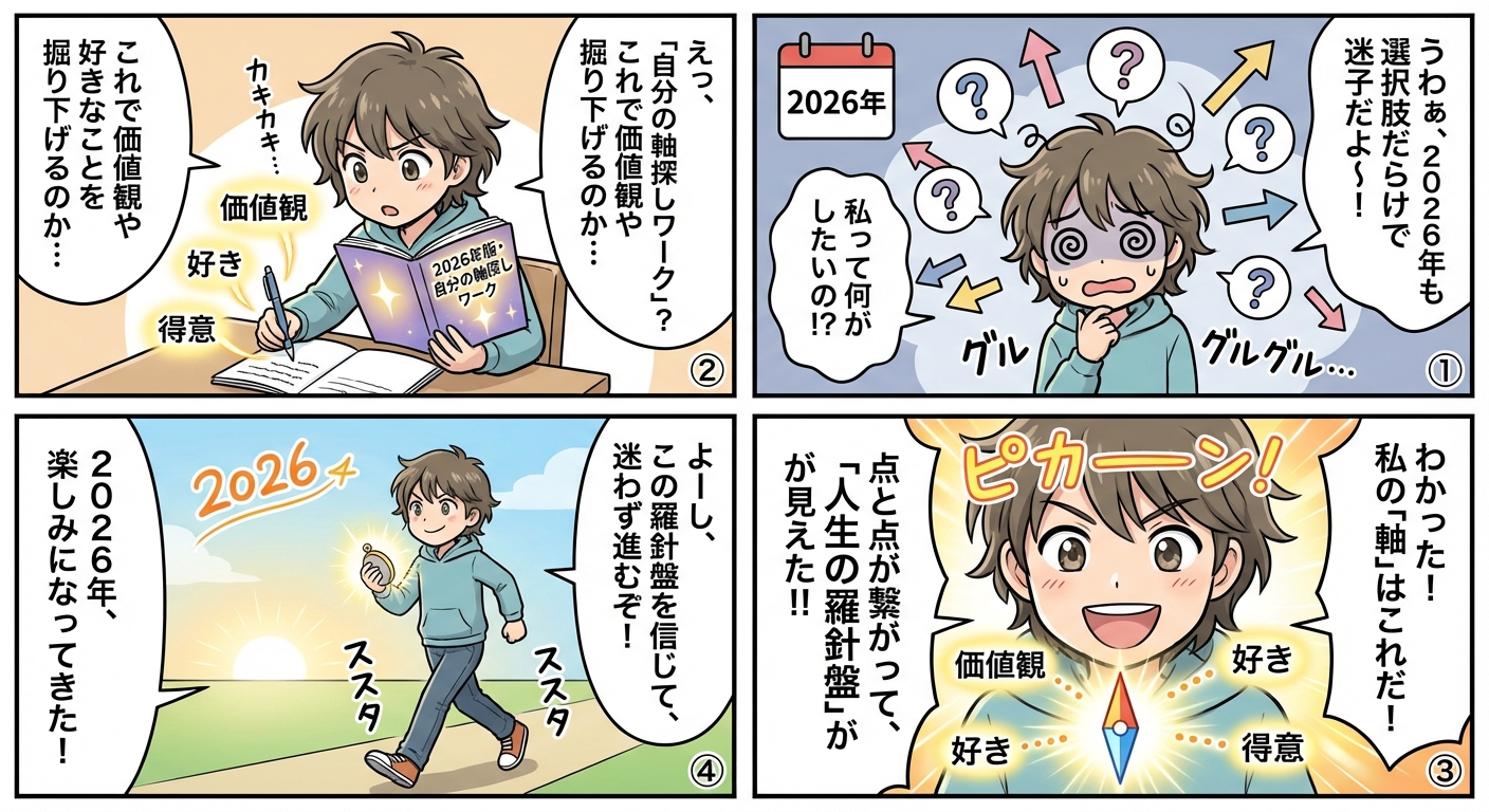 2026年版・自分の軸探しワークで人生の羅針盤を見つける実践ガイド