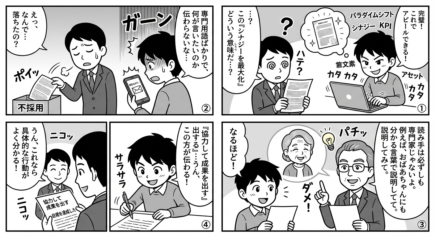 ES作成で専門用語を避けるべき理由と分かりやすい表現のコツ