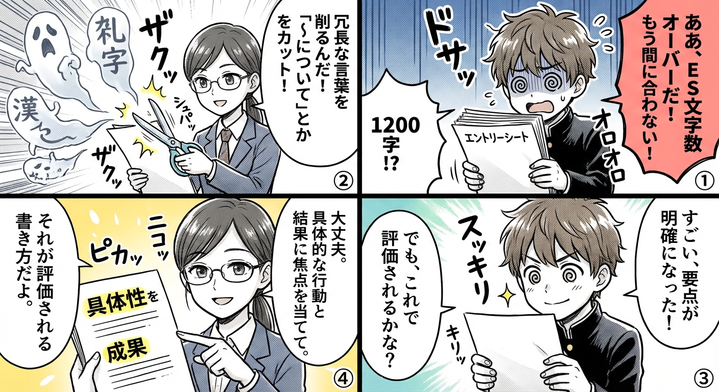 ES文字数オーバーを解決する削減テクニックと評価される書き方