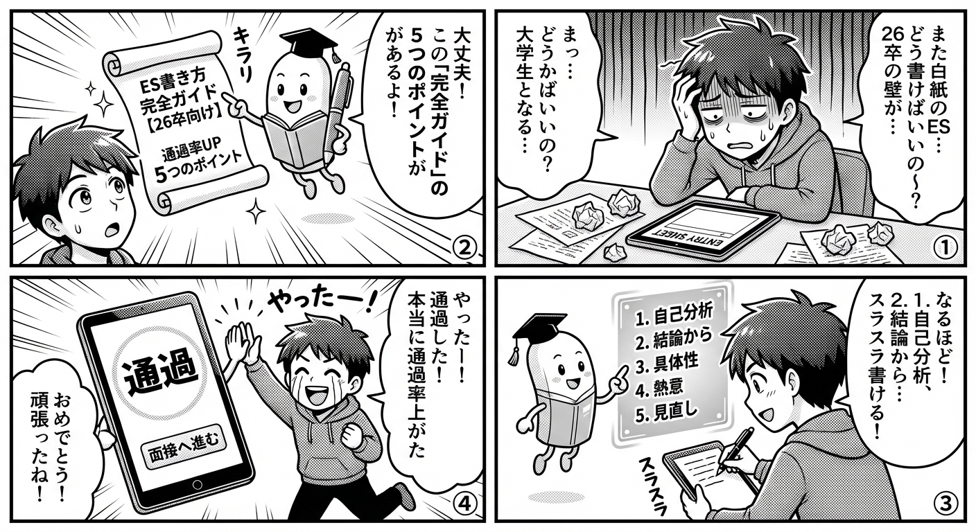 ES書き方完全ガイド【26卒向け】通過率を上げる5つのポイント