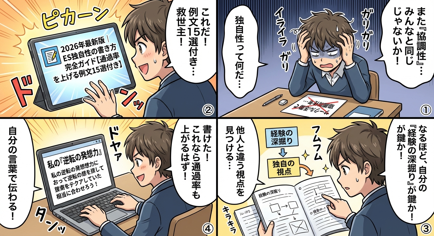 2026年最新版|ES独自性の書き方完全ガイド【通過率を上げる例文15選付き】