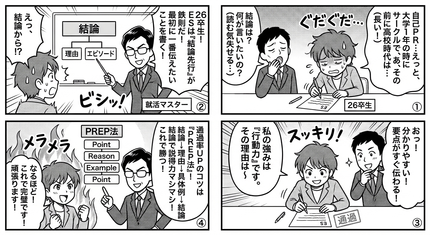 2026年卒必見!ES結論先行で書くべき理由と通過率を上げる書き方