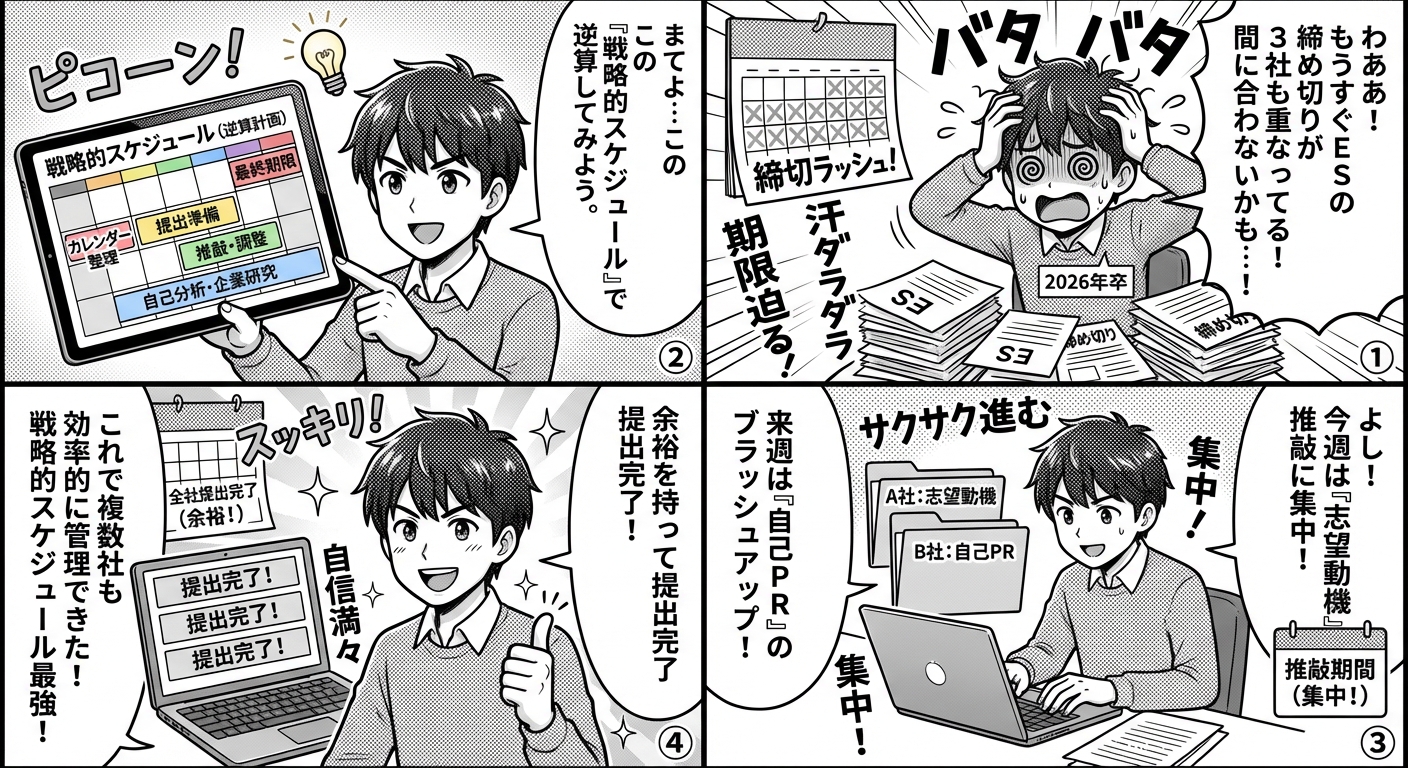 2026年卒必見!複数企業のES提出を効率化する戦略的スケジュール管理術