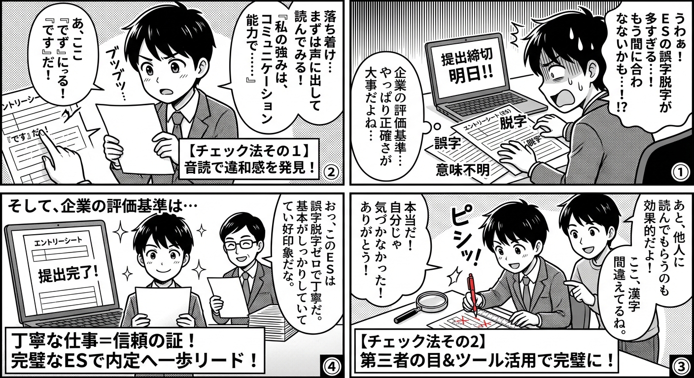 ES提出前必見!誤字脱字を完全に防ぐチェック法と企業の評価基準2026