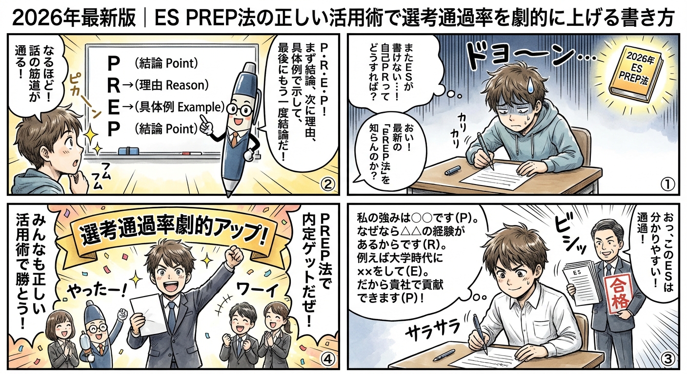 2026年最新版｜ES PREP法の正しい活用術で選考通過率を劇的に上げる書き方
