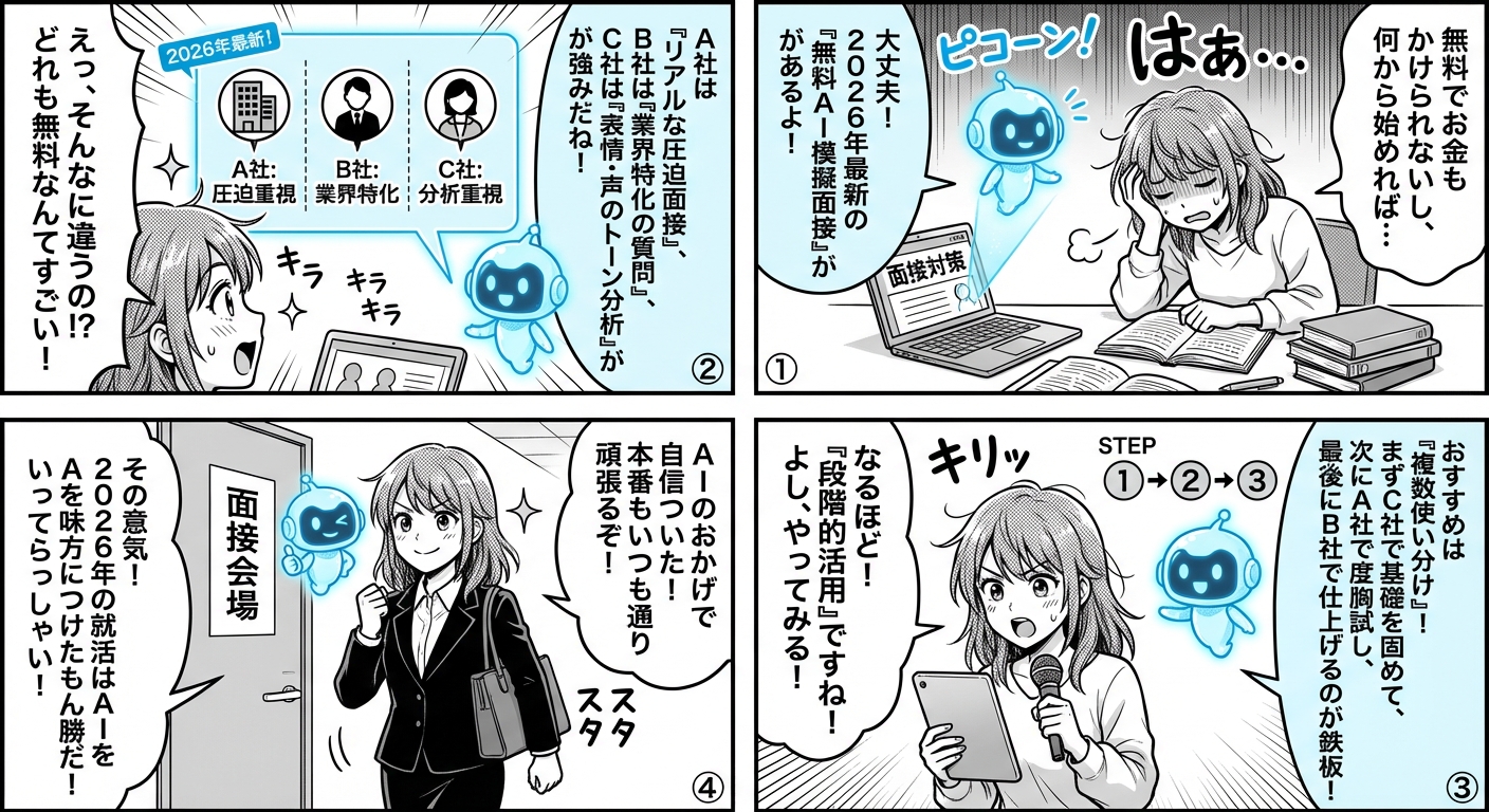2026年最新版：無料で使えるAI模擬面接サービス徹底比較とおすすめ活用法