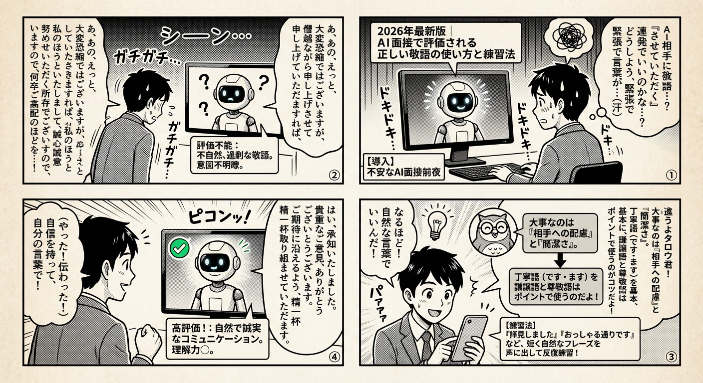 2026年最新版|AI面接で評価される正しい敬語の使い方と練習法