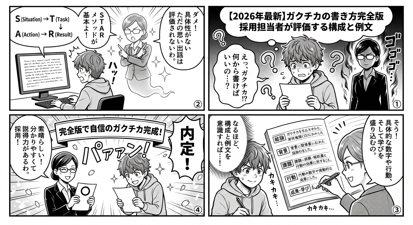 【2026年最新】ガクチカの書き方完全版|採用担当者が評価する構成と例文