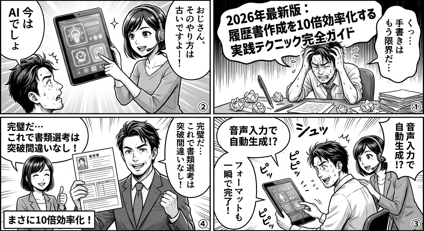 2026年最新版：履歴書作成を10倍効率化する実践テクニック完全ガイド