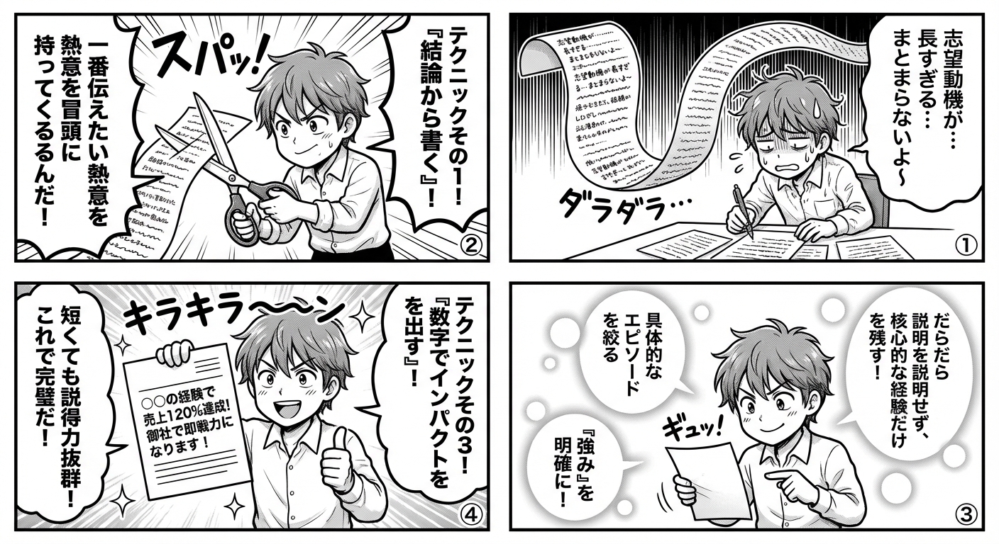 履歴書の志望動機を効果的に短縮する3つの実践テクニック