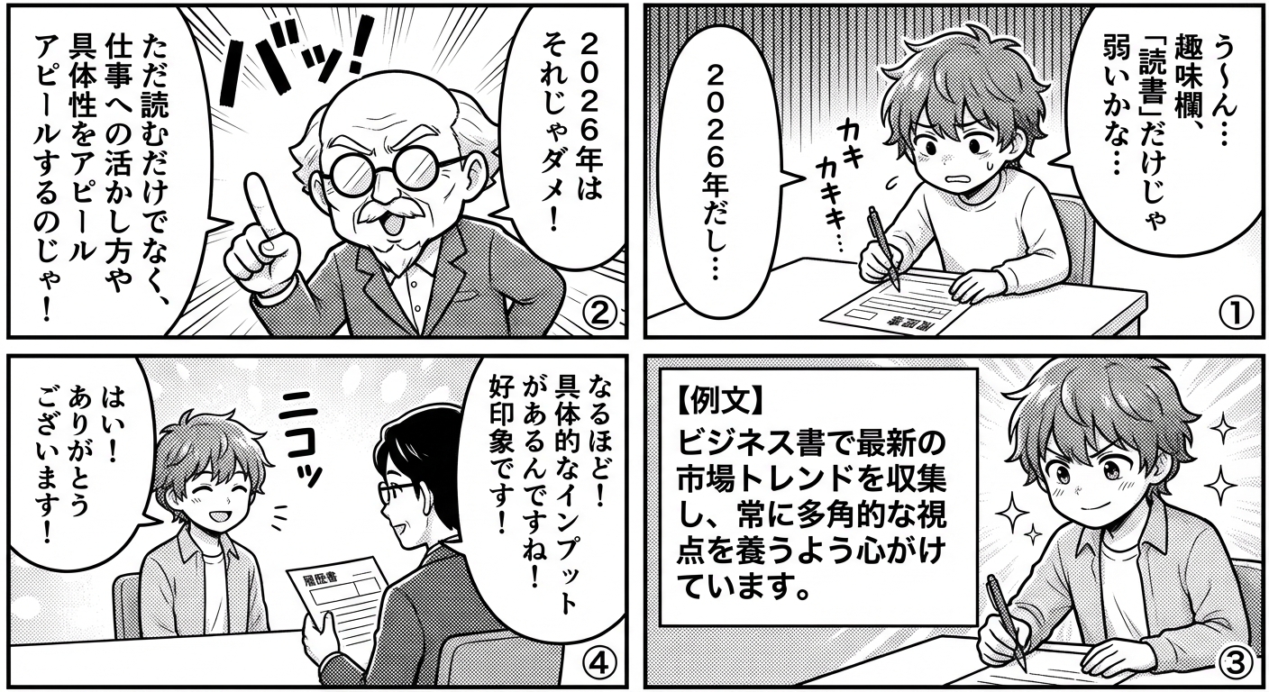2026年版|履歴書の趣味欄に読書と書く時の効果的な書き方と例文