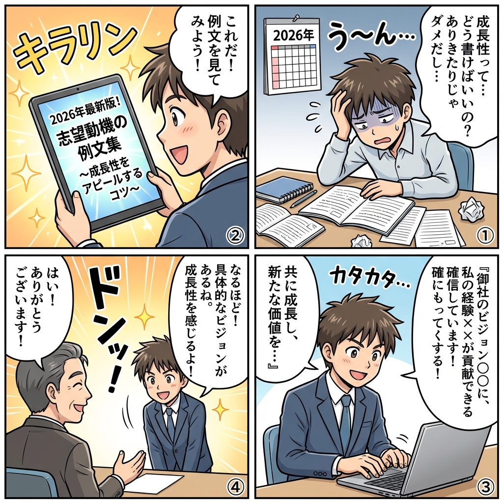 2026年最新版|志望動機で成長性を効果的にアピールする書き方と例文