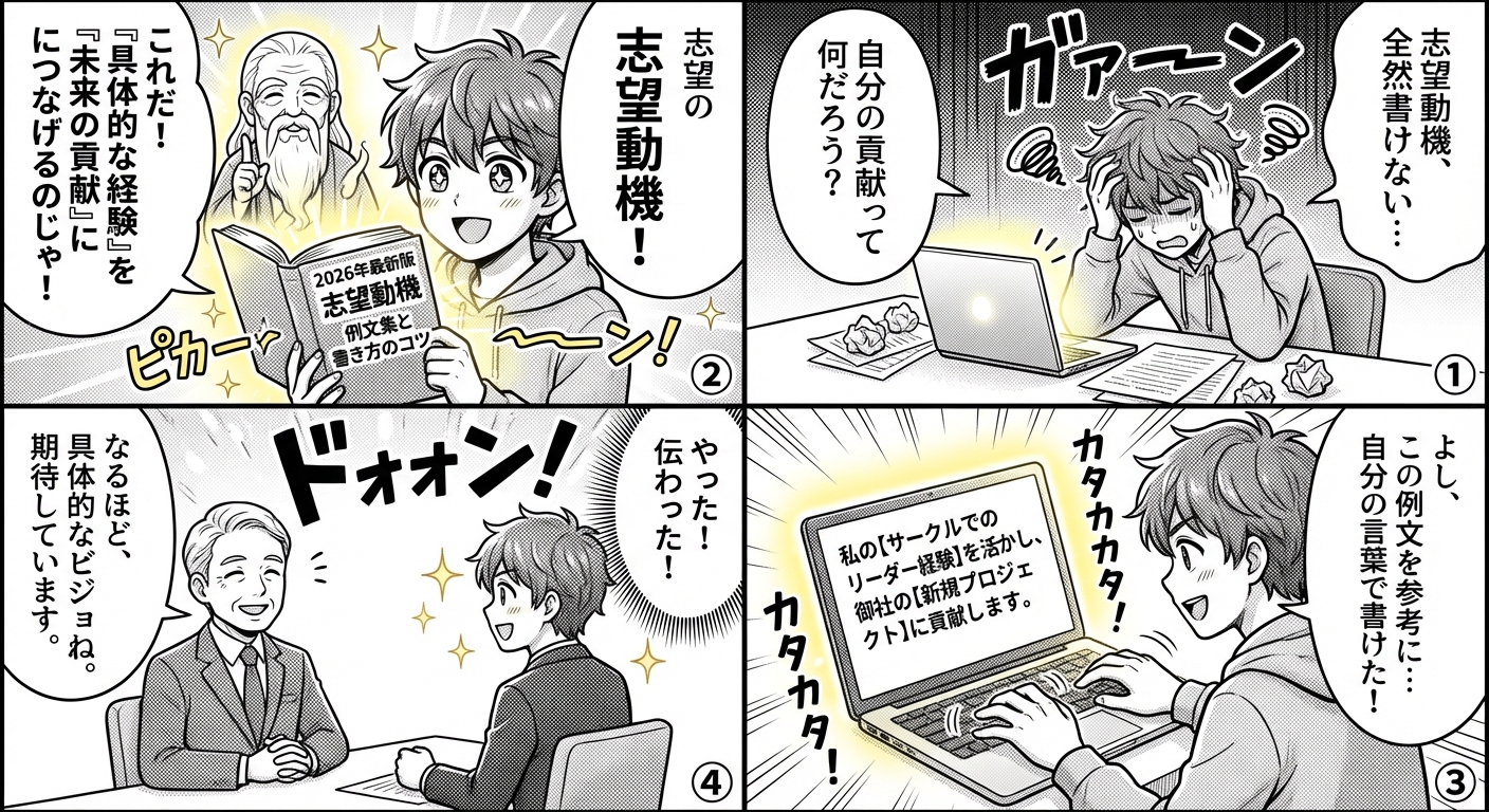 志望動機で貢献を効果的に伝える例文集と書き方のコツ【2026年最新版】