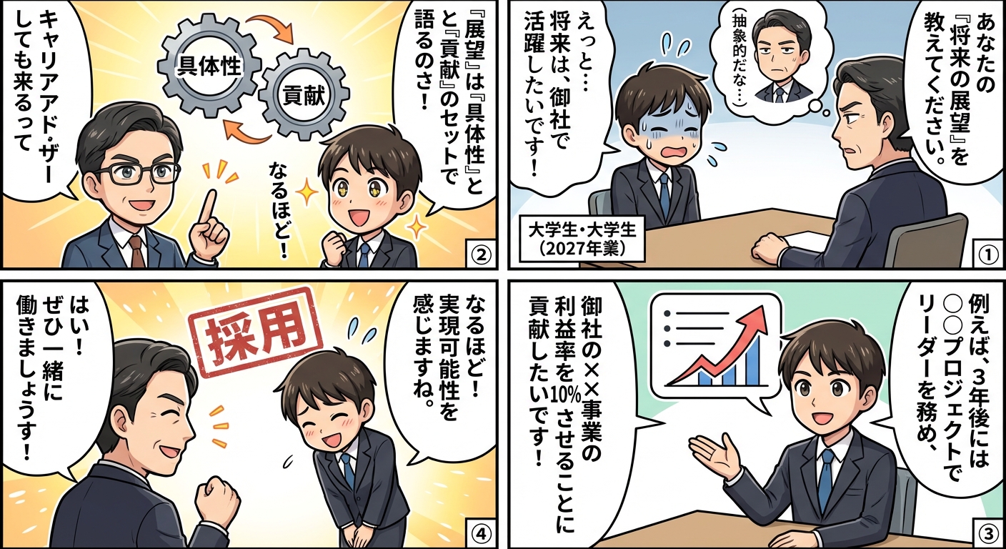 2027卒必見！面接で評価される展望の語り方と具体例