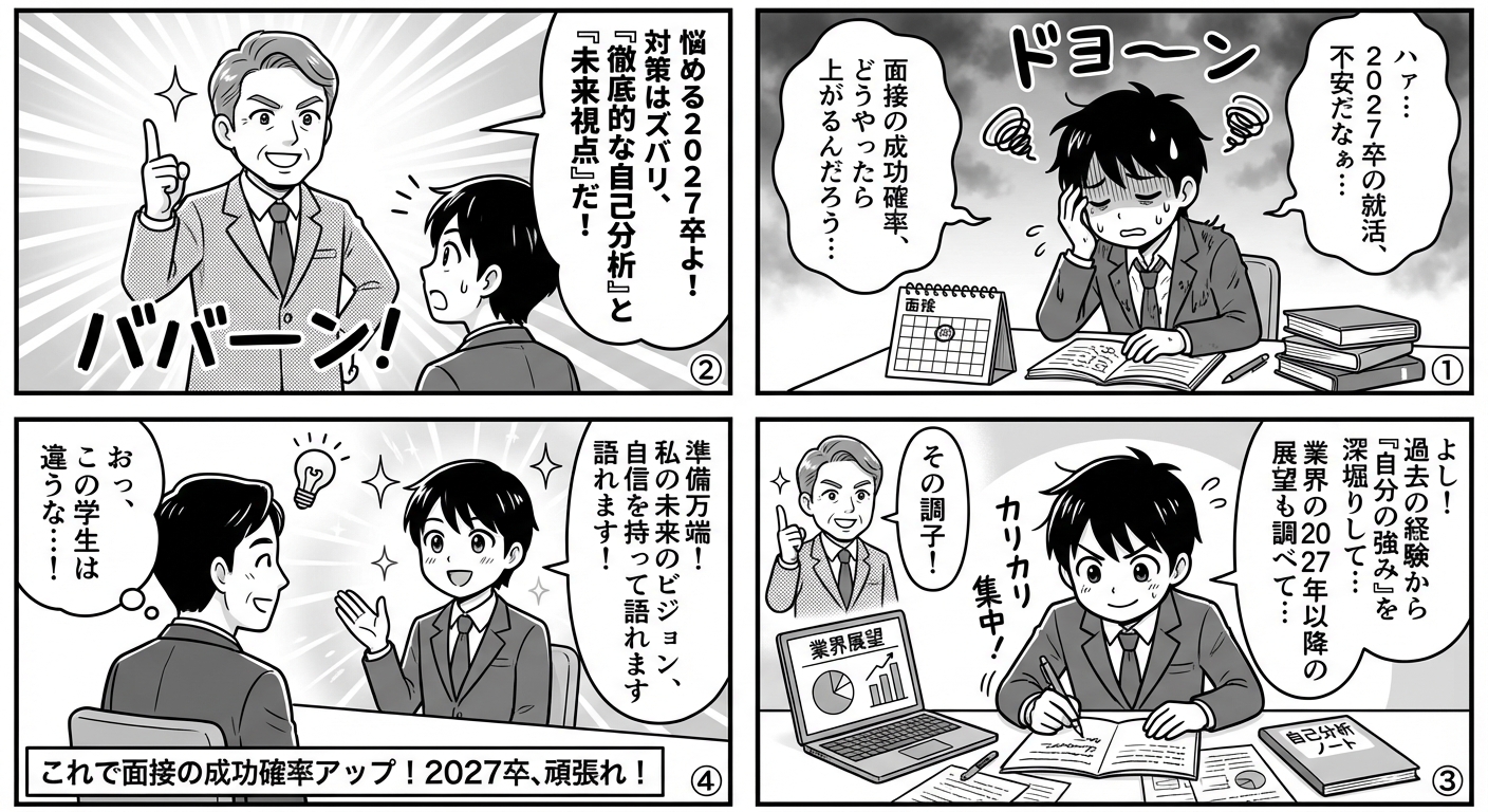 面接の成功確率を上げる方法｜2027卒必見の対策