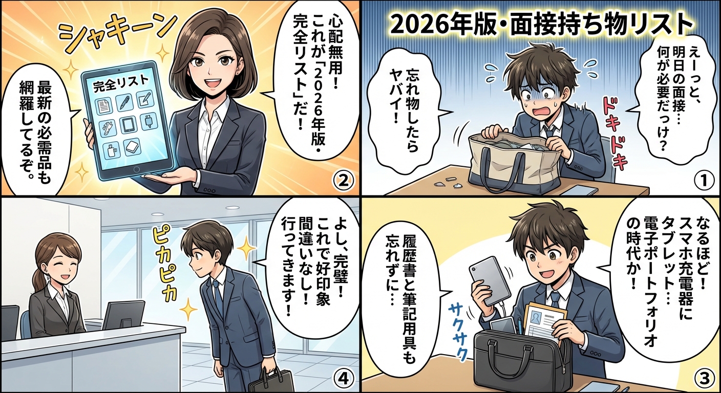 2026年版・面接の持ち物完全リスト｜忘れ物ゼロで好印象を勝ち取る準備術
