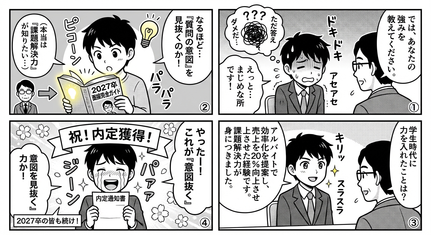 2027卒必見!面接官の質問意図を見抜いて内定率を上げる答え方完全ガイド