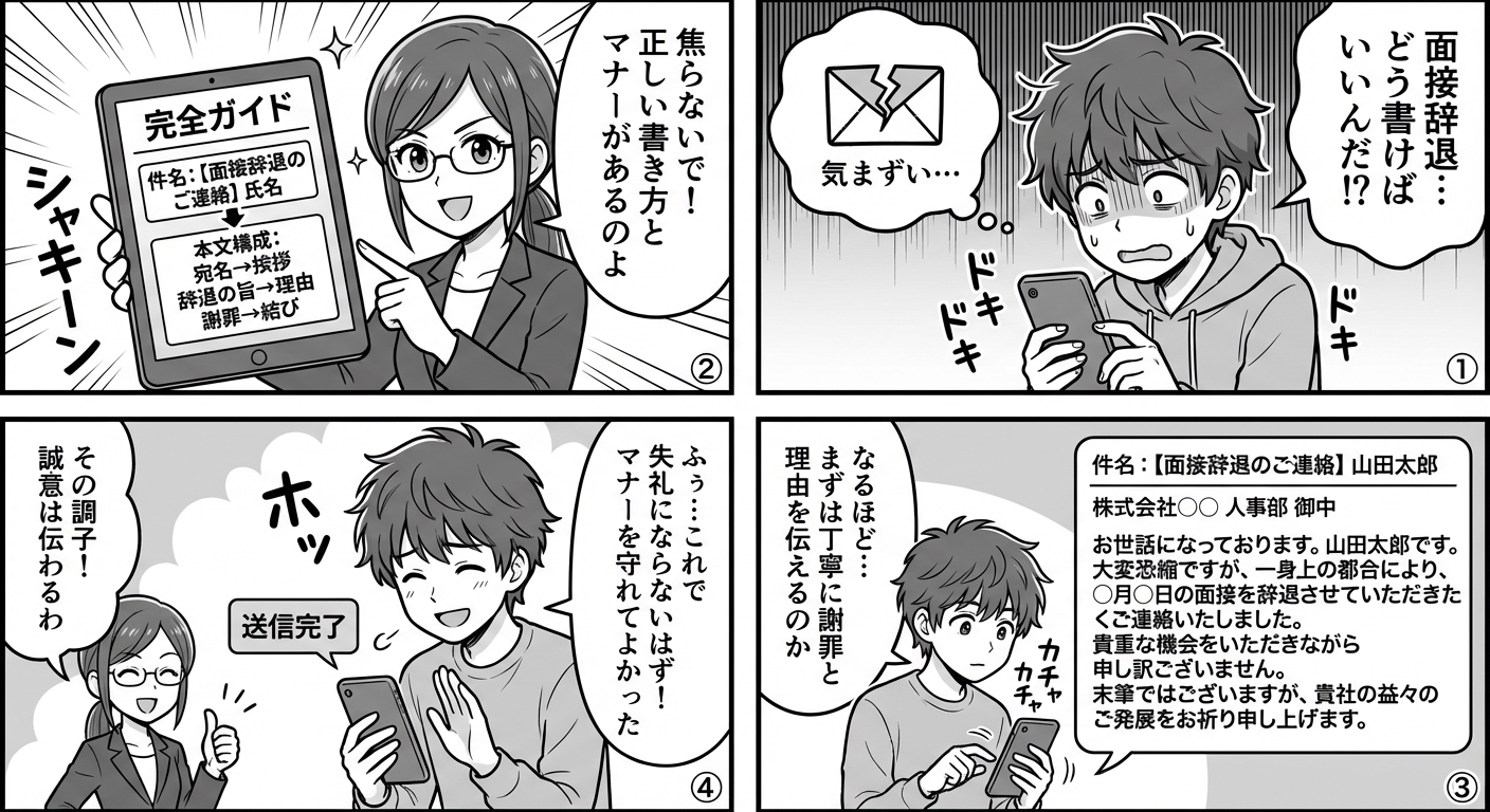 面接辞退メールの正しい書き方と例文・マナー完全ガイド