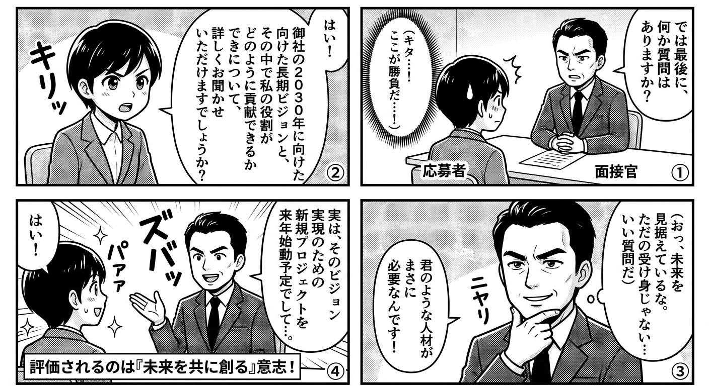 2026年最新版|面接の逆質問で未来志向をアピールする質問例と評価される答え方
