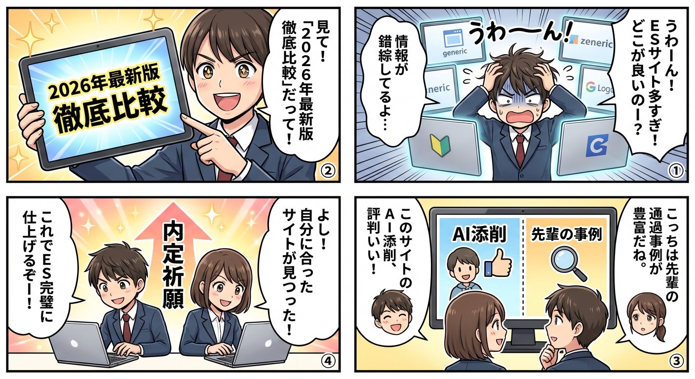 ES（エントリーシート）サイトの評判を徹底比較！2026年最新版