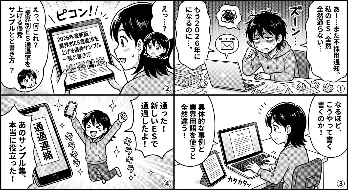 2026年最新版|業界別ES通過率を上げる優秀サンプル一覧と書き方