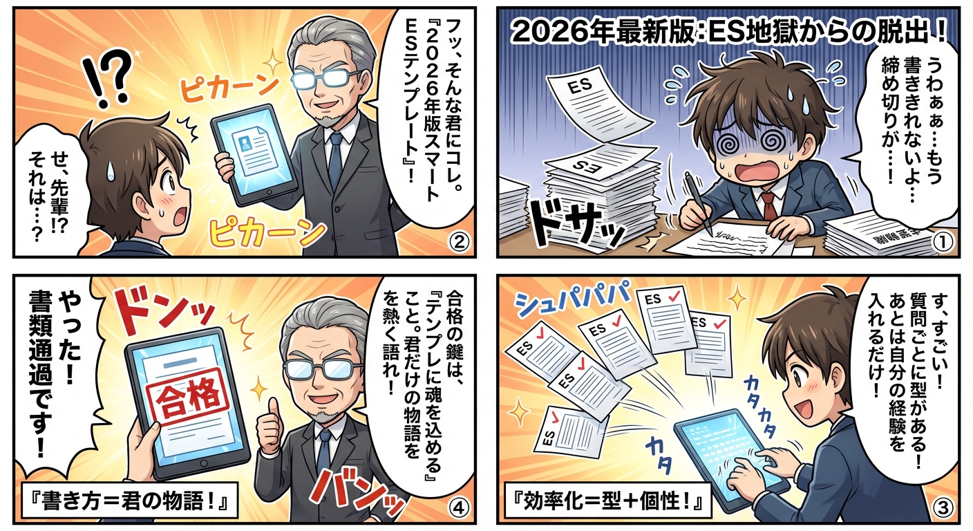 2026年最新版：ES作成を効率化するテンプレート活用術と選考通過率を上げる書き方