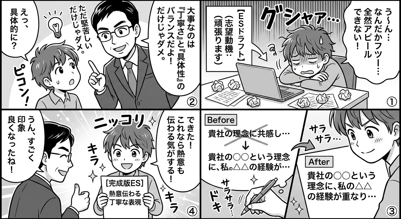 ES作成で差がつく丁寧な表現の使い方と印象アップのコツ