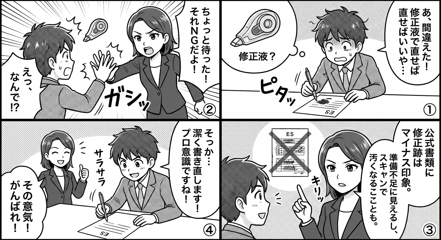 ES提出で修正液はNG?就活生が知るべき応募書類マナーの新常識